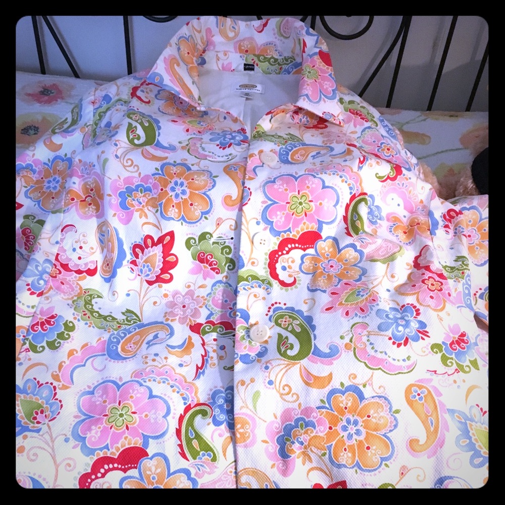 Talbots Lightweight Seersucker Raincoat -Size 16W